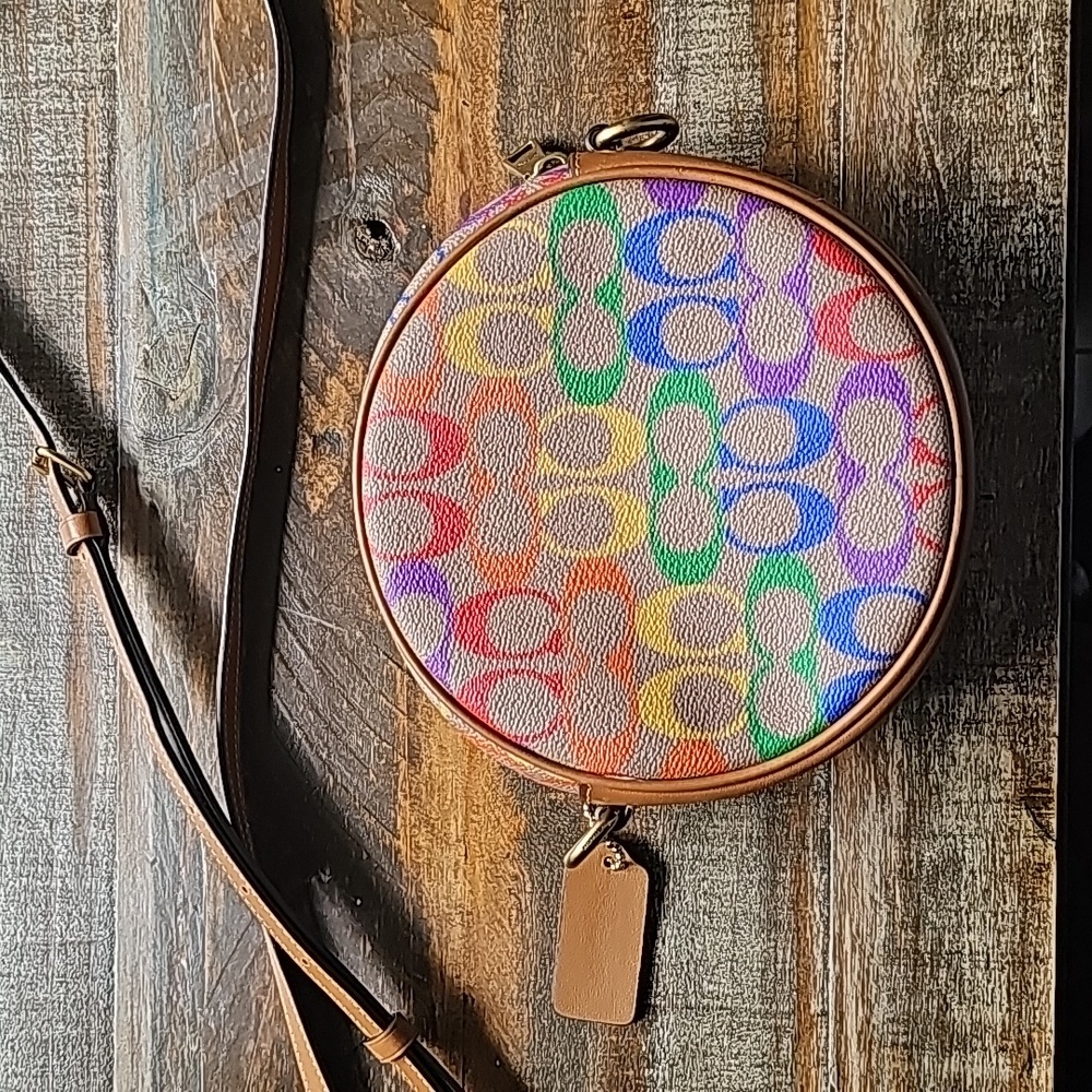 Coach Circle Crossbody In Rainbow Signature Pride Edition - Picture 2 of 11